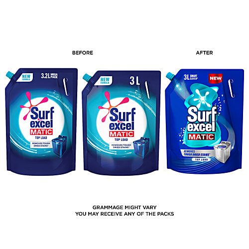 Surf Excel Matic Top Load Liquid Detergent, 3 L  Removes Tough Dried Strains