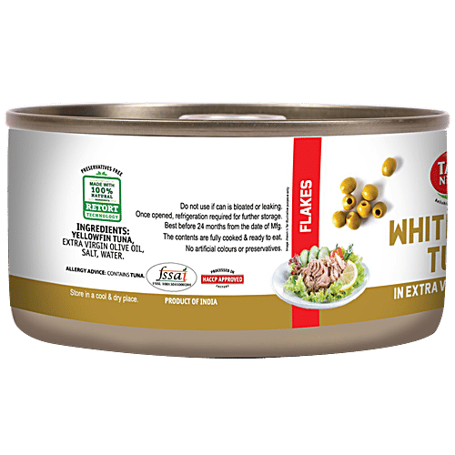 Tasty Nibbles White Meat Canned Tuna Flakes - In Extra Virgin Olive Oil, 185 g  