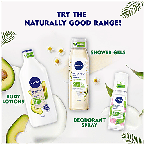 Nivea Naturally Good Shower Gel - With Plum Blossom & Oil, No Parabens & SLES, 300 ml  