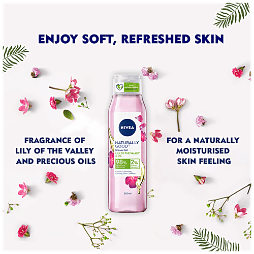 Nivea Naturally Good Shower Gel - With Lily Of The Valley & Oil, No Parabens & SLES, 300 ml