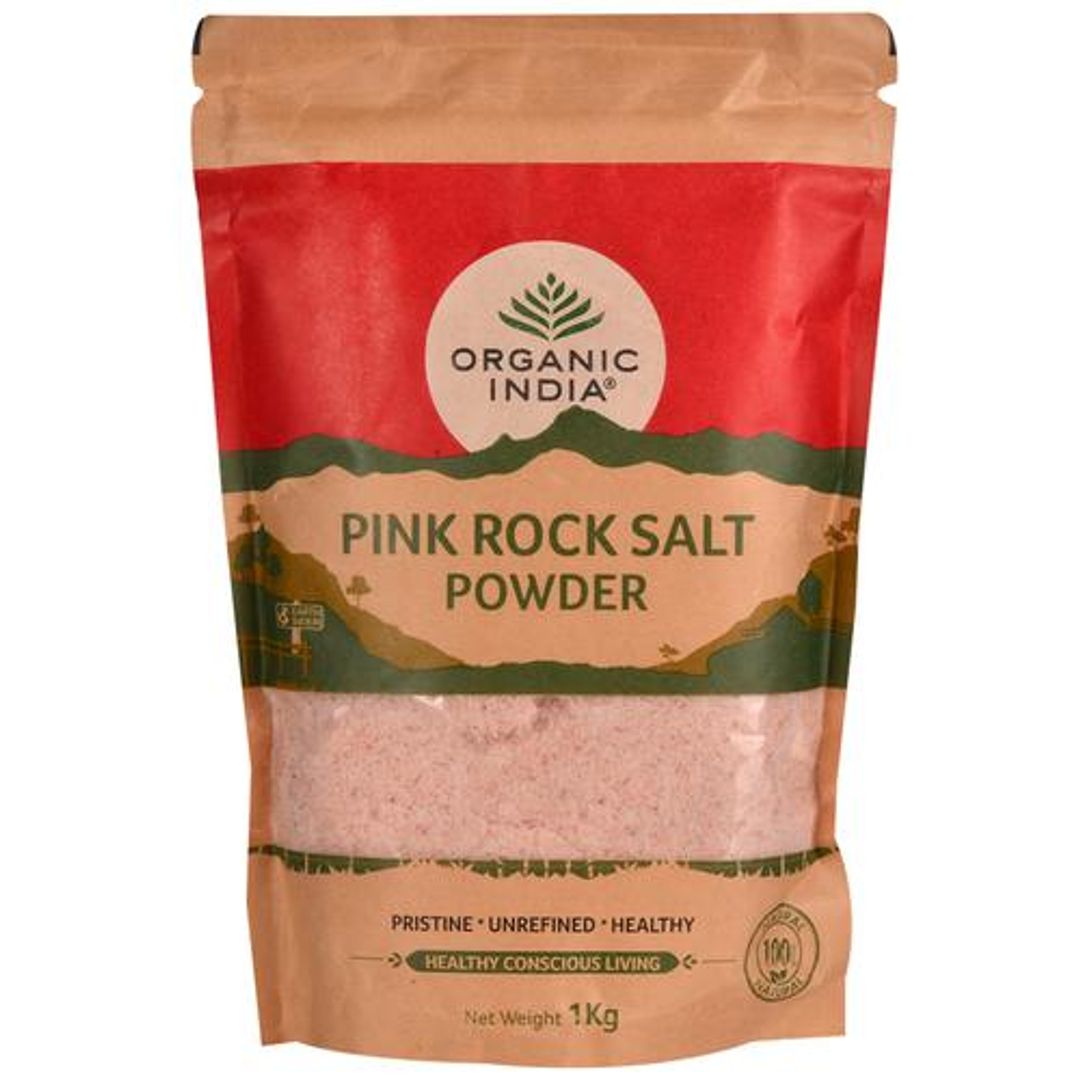 Organic India Pink Rock Salt Powder - Unrefined, Pristine, 1 kg 