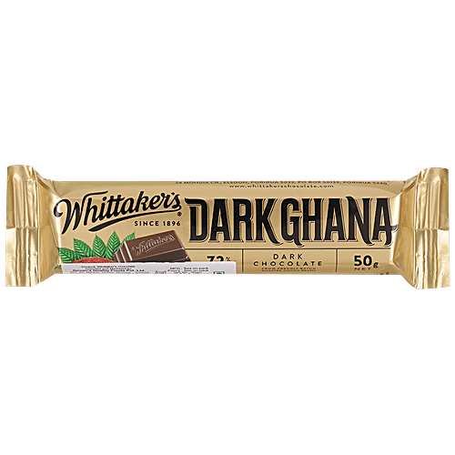 WHITTAKERS Dark Ghana - 72% Cocoa, Dark Chocolate Bar, 50 g  