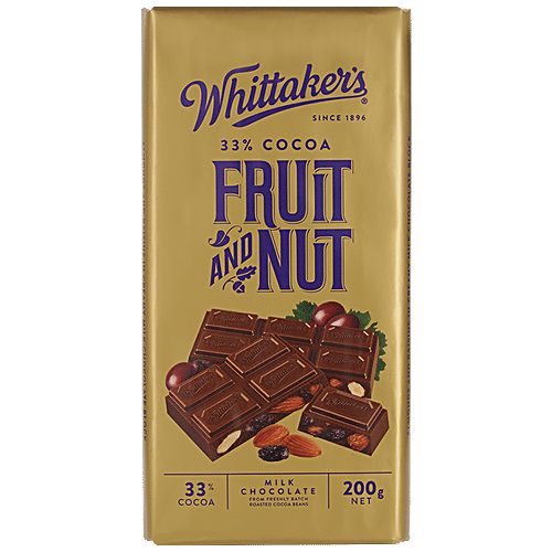 Buy WHITTAKERS Fruit And Nut Block 33 Cocoa, Milk Chocolate Bar