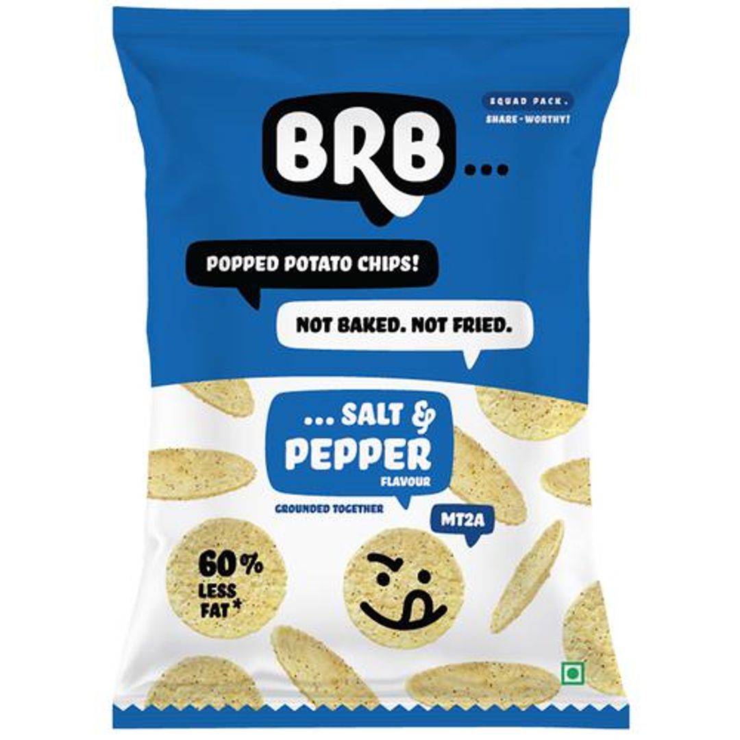 BRB Popped Potato Chips - Salt & Pepper Flavour, 48 g Pouch
