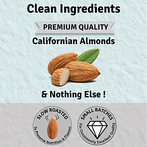 Jus Amazin Almond Butter - Crunchy, Unsweetened - 25.5% Protein, Almonds, No Additives, 500 g  
