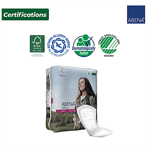 Abena Light Bladder Protection Pads - Super, 4, Absorbs Quickly, Minimal Leakage, 30 pcs
