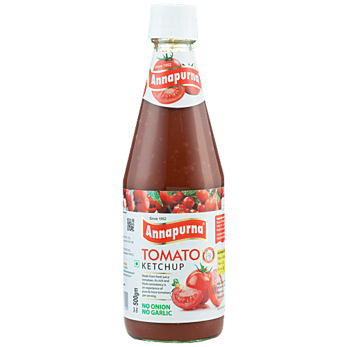 Annapurna Tomato Ketchup - No Onion, No Garlic, 500 g  