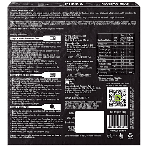 HappyChef Tandoori Paneer Tikka Pizza, 240 g