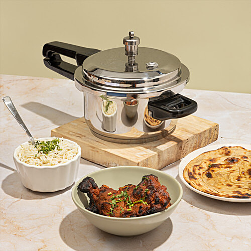 Vinod Stainless Steel Outer Lid Pressure Cooker - Induction Base, 2 L  