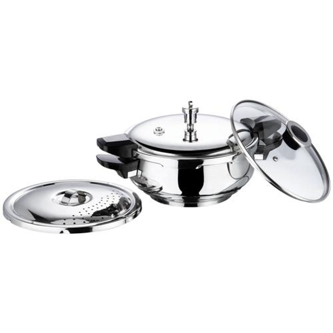 Vinod Stainless Steel Outer Lid Pressure Cooker - Induction Base, 5.5 L 
