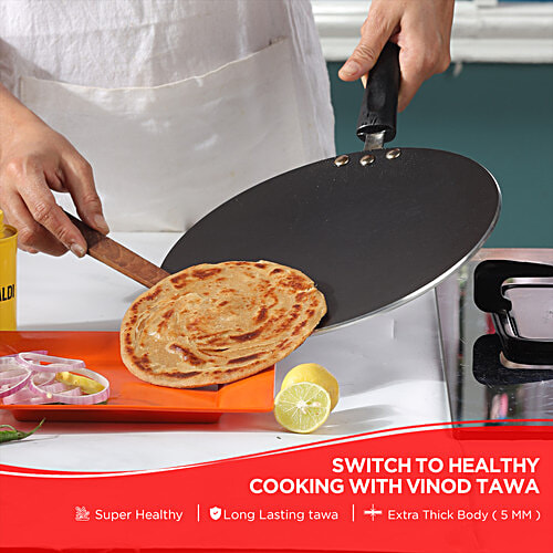 Vinod Zest Aluminium Non-Stick Concave/Chapati Tawa - 3 Layer Coating, 26.5 cm, 3 mm, 1 pc