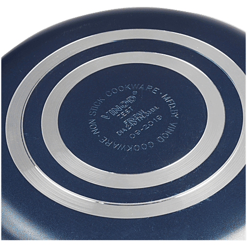Vinod Aluminium Fry Pan - Non Stick Coated, 43.5 cm, 3 mm, with Lid, Backlite Handle, 1 pc  