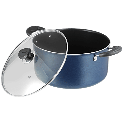 Vinod Zest Aluminium Casserole - 2 Layer, 20 cm, 3 mm, Glass Lid, Bakelite Handle, 3.1 l