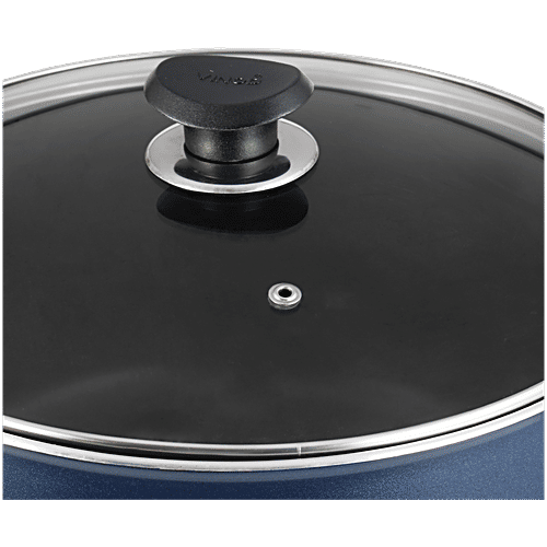 Vinod Zest Aluminium Casserole - 2 Layer, 20 cm, 3 mm, Glass Lid, Bakelite Handle, 3.1 l