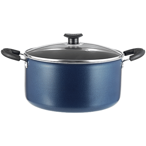 Vinod Zest Aluminium Casserole - 2 Layer, 20 cm, 3 mm, Glass Lid, Bakelite Handle, 3.1 l