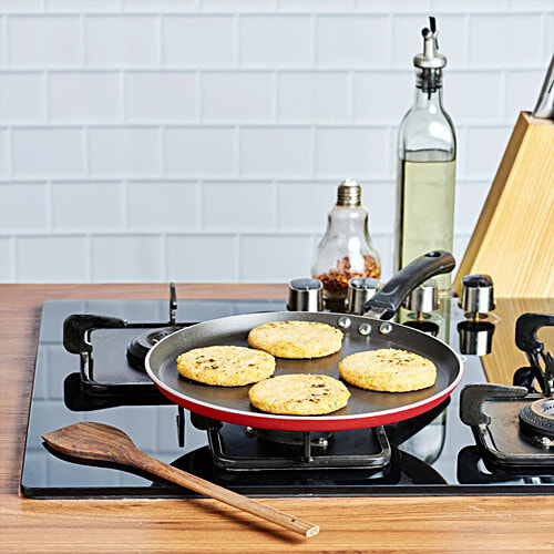 Vinod Zest Inducto Aluminium Non-Stick Flat/Dosa Tawa - 3 Layer Coating, Induction Base, 25 cm, 4 mm, 1 pc