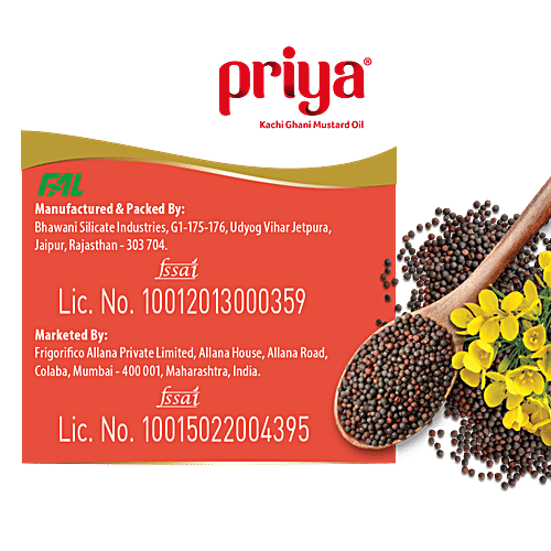 Priya Kachi Ghani Mustard Oil - With Vitamin A & D, Great In Taste & Aroma, 1 L  