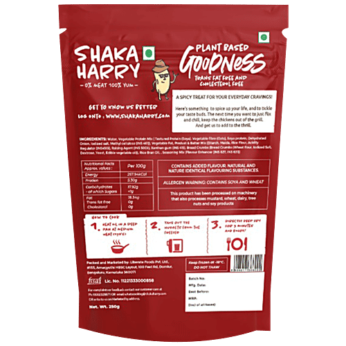 Shaka Harry Just Like Chicken Hot & Spicy Nuggets - Plant Based & Vegan, 250 g  