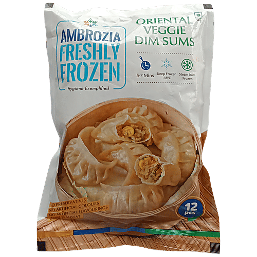 Ambrozia Freshly Frozen Oriental Veggie Dim Sums - No Added Preservatives & Artificial Colours, 12 pcs 300 g 