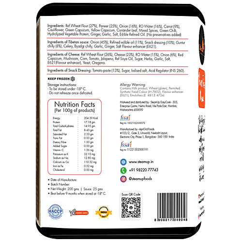 SteamUp EasyCook Paneer Tikka Momo, 8 pcs  