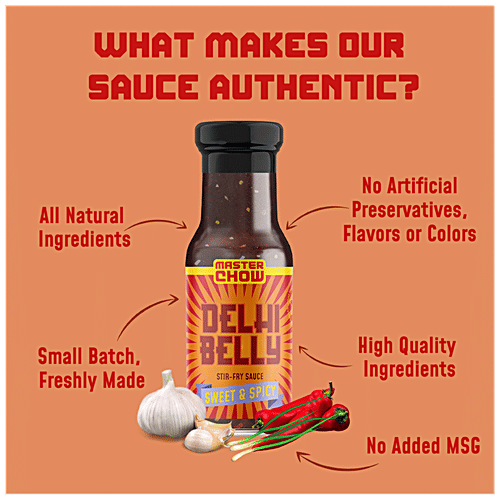 MasterChow Delhi Belly Stir Fry Sauce - Sweet & Spicy, Aromatic, Rich Flavour, 220 g  