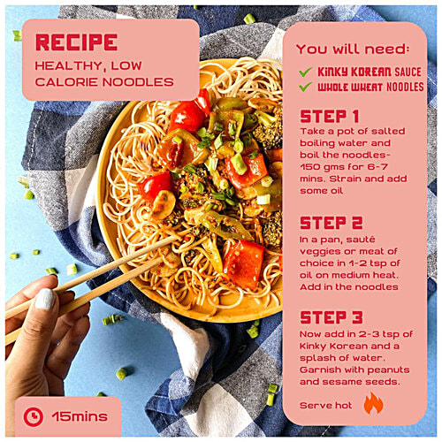 MasterChow Whole Wheat Hakka Noodle - Thin, Atta, Vegetarian, High Quality Flour, 300 g (Pack of 2) 