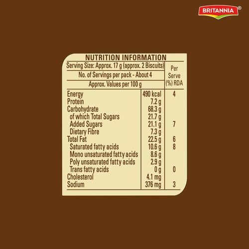 Britannia NutriChoice  Oats Cookies - Chocolate & Almonds, Fibre Rich, Healthy Snack, 75 g  