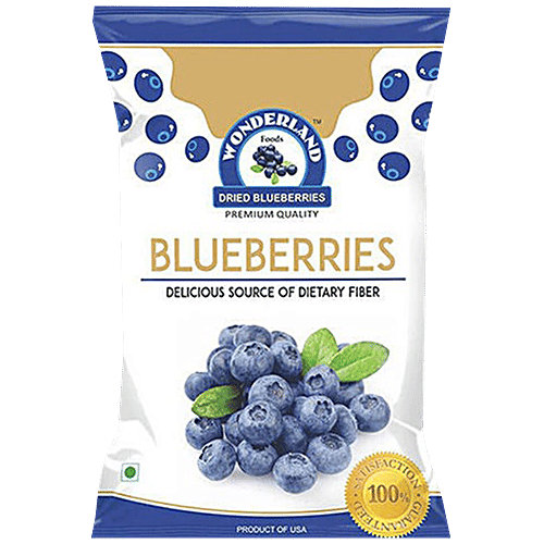 Wonderland Foods Premium Dried Blueberries - Rich In Dietary Fiber, Minerals & Antioxidants, 150 g