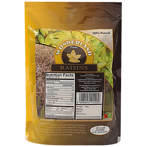Buy WONDERLAND FOODS Raisins/Kishmish Rich In Fibre, Improves
