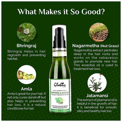 Buy Globus Naturals Bhringraj & Amalaki Hair Oil - Promotes Growth &  Nourishes Roots Deeply Online at Best Price of Rs 290 - bigbasket
