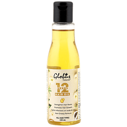 Globus Naturals 12 Herb Hair Oil - With Comb Applicator, No Parabens & Sulphate, Promotes Hair Growth, 100 ml