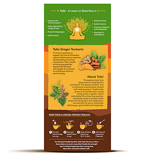 Buy Organic India Tulsi Ginger Turmeric Tea Stress Relieving