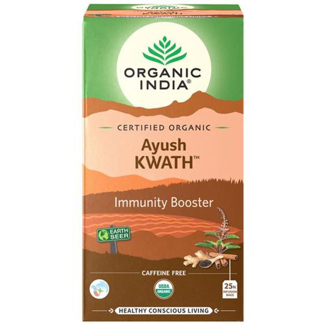 Organic India Ayush Kwath - Immunity Booster, 80 g (25 Teabags x 3.2g each)