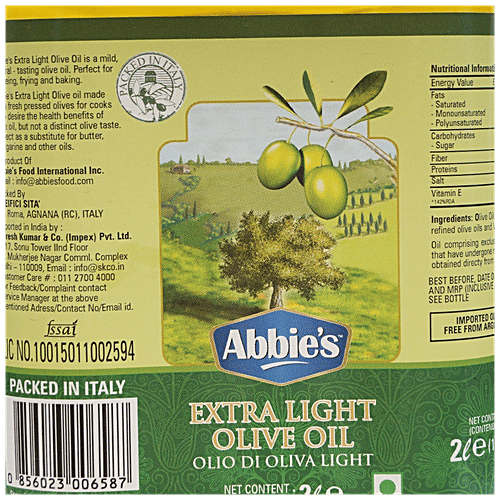 Abbies Olive Oil - Extra Light, Has High-Quality Ingredients, 2 L  