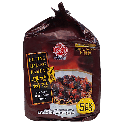 Jin Ramen  Beijing Jjajang Noodles  - Spicy, Stir Fried Black Bean Flavour, 135 g (Pack Of 5) 
