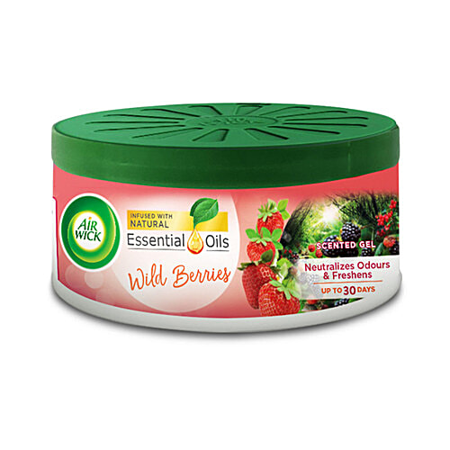 Airwick Air Freshener Scented Gel Can, Wild Berries, Lasts Up to 30 Days, 70 g Can 
