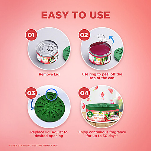 Airwick Air Freshener Scented Gel Can, Wild Berries, Lasts Up to 30 Days, 70 g Can 