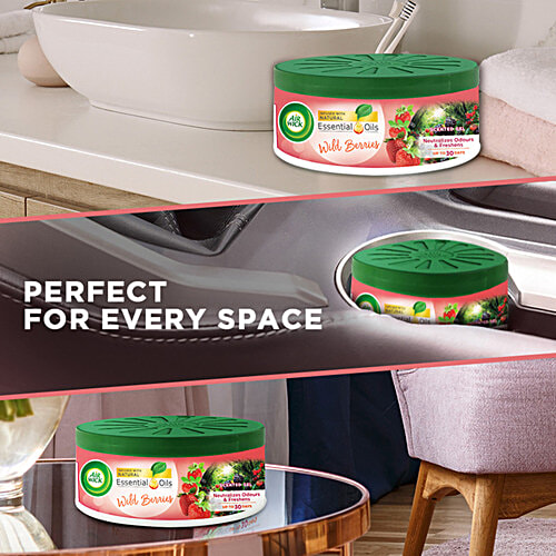 Airwick Air Freshener Scented Gel Can, Wild Berries, Lasts Up to 30 Days, 70 g Can 