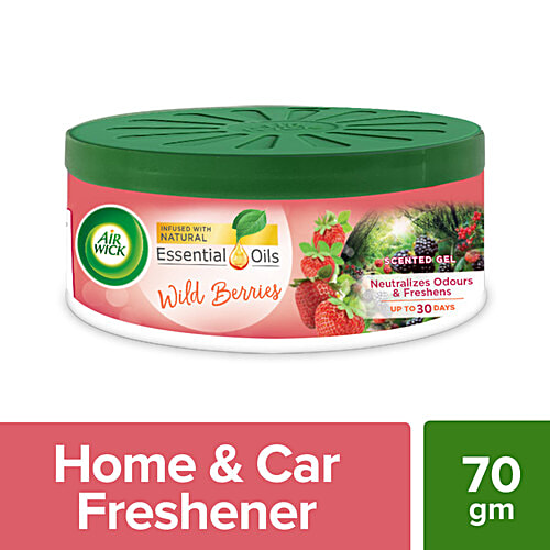 Airwick Air Freshener Scented Gel Can, Wild Berries, Lasts Up to 30 Days, 70 g Can 