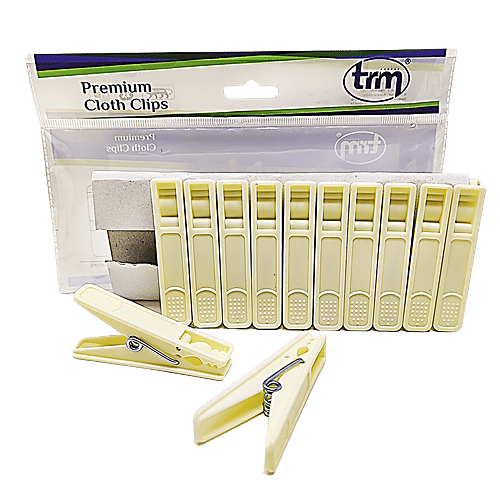 Buy Trm Premium Plastic Hanging Cloth Drying Clips 2mm, White Online