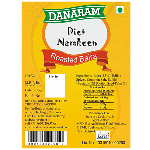 Danaram Diet Namkeen - Roasted Bajra, 150 g  