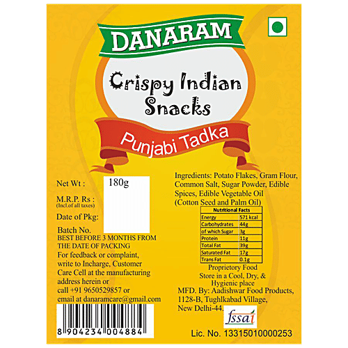 Danaram Crispy Indian Snacks - Punjabi Tadka, 180 g  