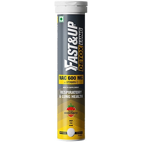 Fast&Up Detox Lung Cleanser & Smoking Cessation Tablets, Strawberry, 20 pcs  For Respiratory & Lung Health, Drop Fizz Drink,