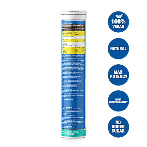 Fast&Up Curcumin Turmeric Extract 500 mg Effervescent Tablets - Immunity Shield, Mango, 25 pcs Tube 