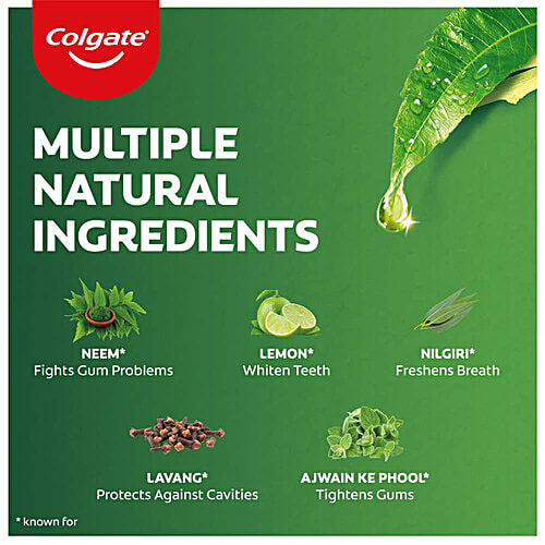 Colgate Active Salt Neem Toothpaste, Germ Fighting Toothpaste for Healthy, Tight Gums, 600g, Buy 2 Get 1, 600 g (Buy 2 Get 1) 