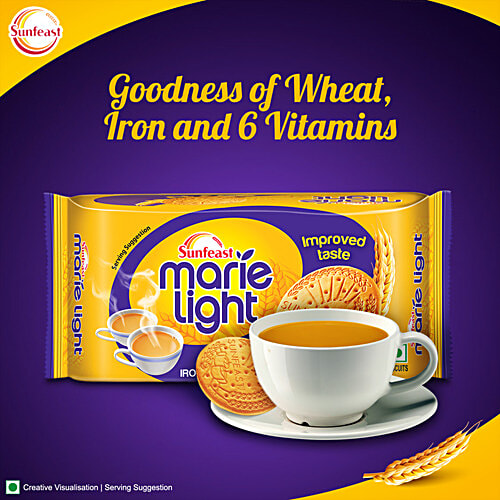 Sunfeast Marie Light Active Biscuits, 956 g (Family Pack) With Iron and 6 Vitamins, Tea-Time Biscuits