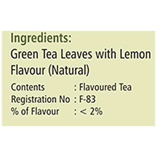 Desi Cha Green Tea Bags With Envelope - Natural Lemon Flakes, 50g (25 tea bags * 2g)  