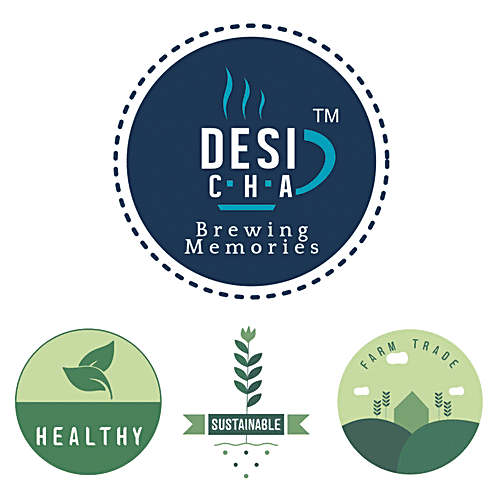 Desi Cha Green Tea Bags With Envelope - Natural Lemon Flakes, 50g (25 tea bags * 2g)  