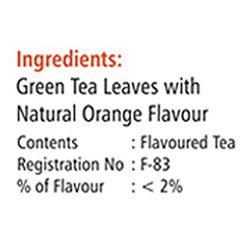 Desi Cha Green Tea Bags With Envelope - Natural Orange Flakes, 50 g (25 Tea bags x 2 g) 