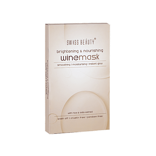 Swiss Beauty Wine Face Mask - With Rice & Oats Extract, For Glow, Cruelty & Paraben Free, 80 ml  